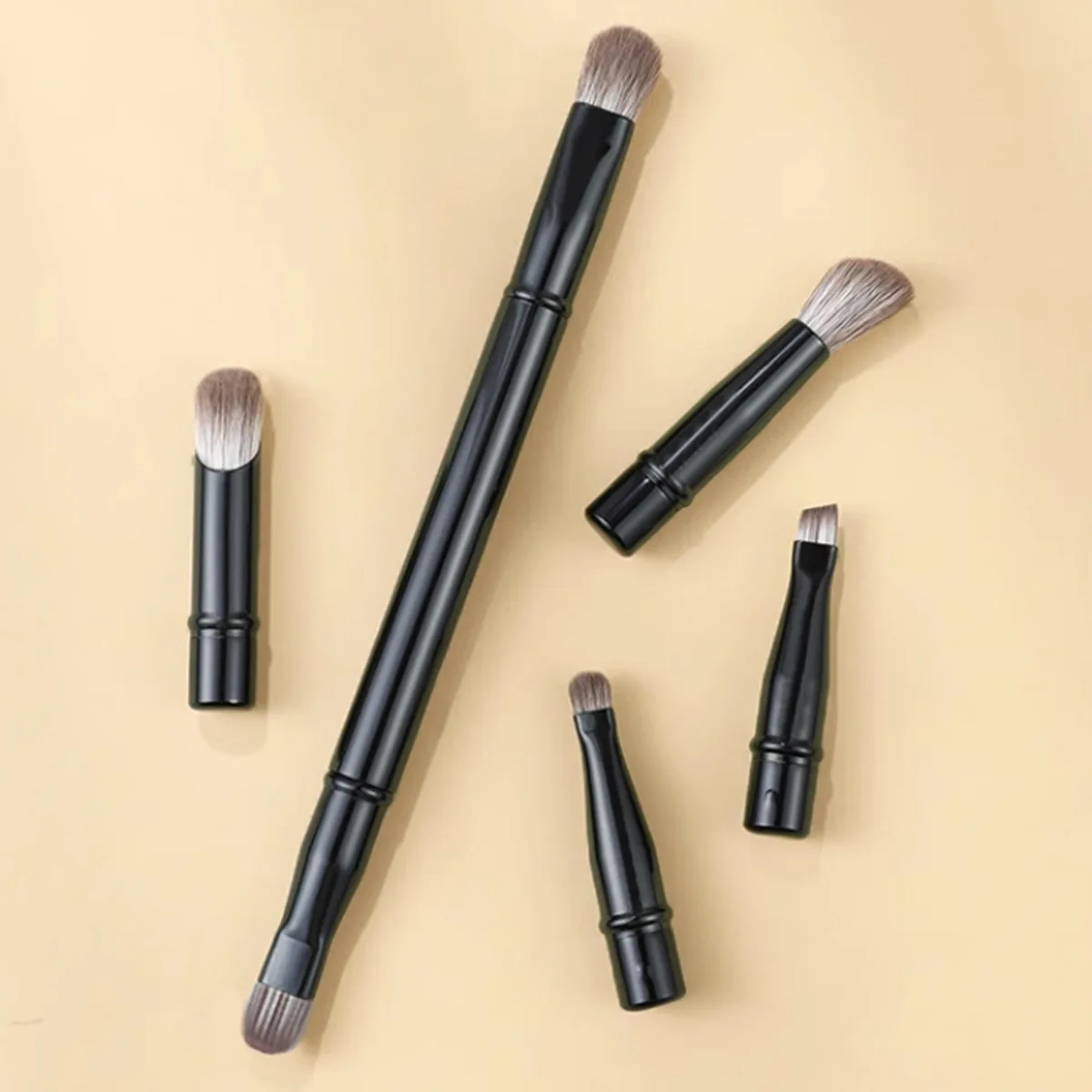 6-Pack Portable Makeup Brush Replacement Brush Head Nose Shadow Brush Travel Set Portable Cosmetic Powder Foundation Blush