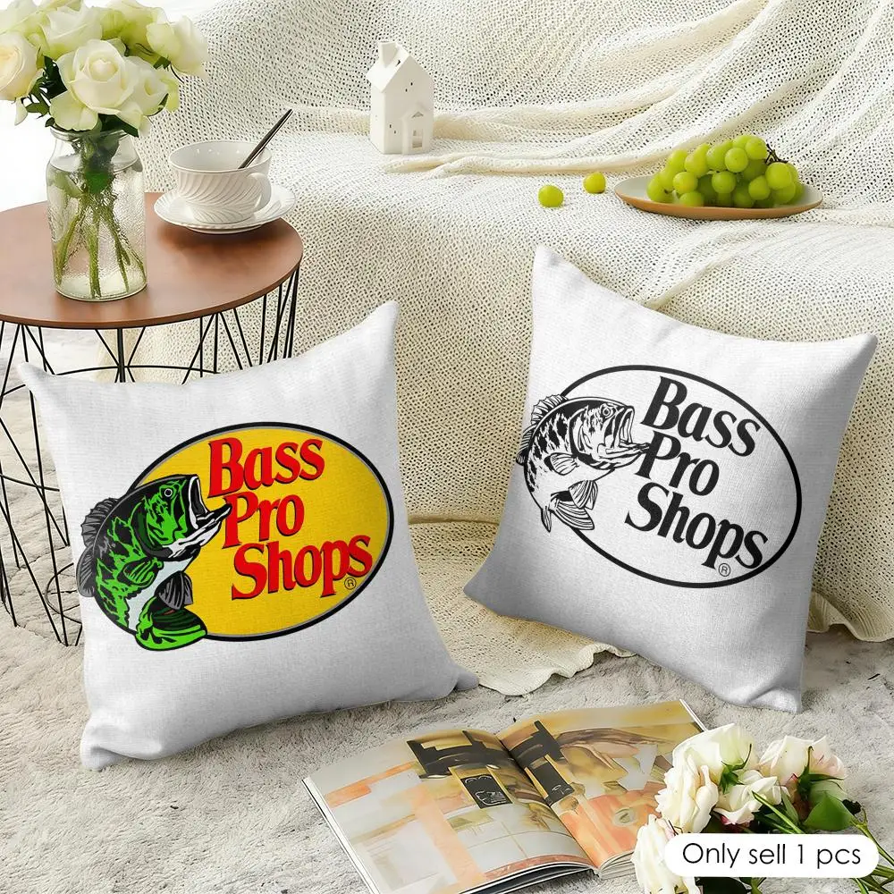 Funda de cojín Fashion B-Bass pro shop, tela orgánica de lino natural, impresión a doble cara, decoración del hogar, funda de almohada de regalo