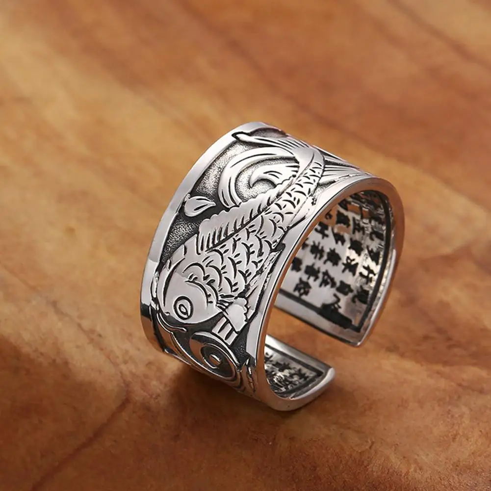 Retro Overbearing Bring Luck Wealth Chinese Feng Beast Open Adjustable Gift Jewelry Woman Rings Men Buddha Amulet R4E5