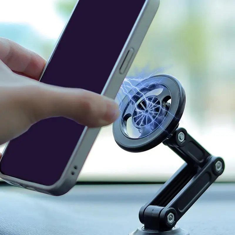 Magnetic Phone Car Mount Folding Smartphone Holder Multifunctional Phone Mount Rotatable Mobile Phone Stand For Smartphone