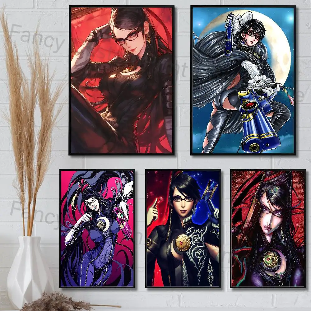 Póster de pintura en lienzo para decoración del hogar, imagen decorativa para sala de estar, arte de pared de Anime Game B-Bayonettas