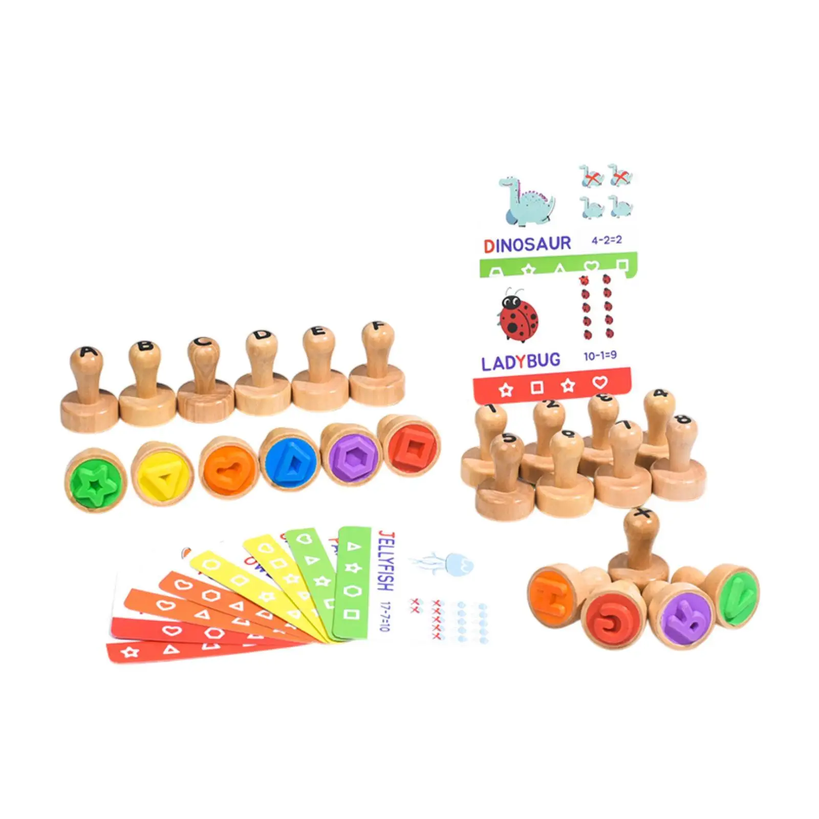 

Wooden Alphabet Number Stamp Stampers for Boys Girls 3 4 5 Year Old Toddlers