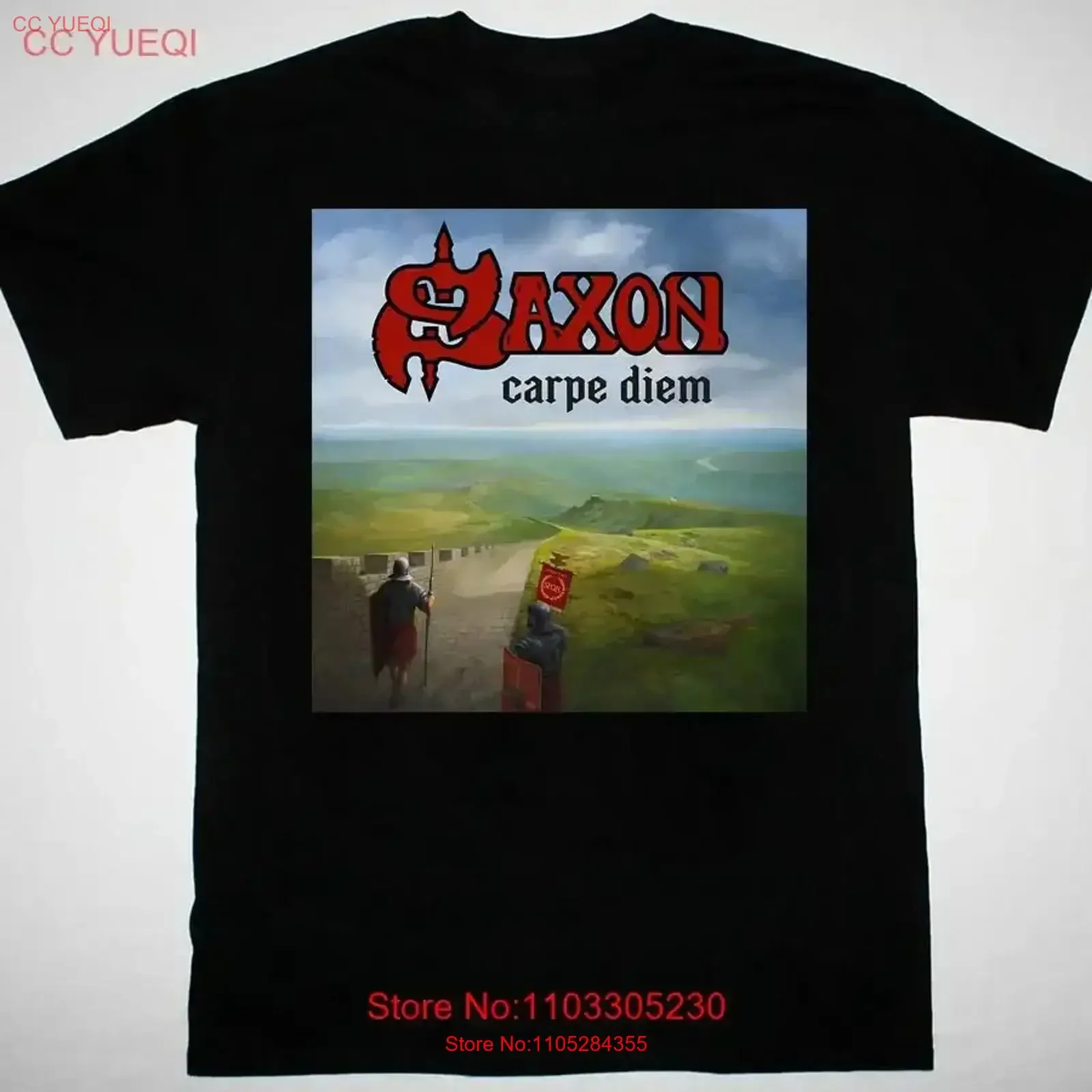 Saxon band Carpe Diem album black T shirt All sizes S 5Xl JA497 vintage Washed Breathable Slightly Soft Versatile vintage