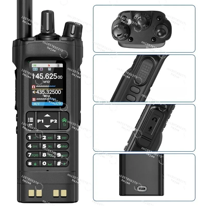 GPS Walkie Talkie, Two Way Radio with Bluetooth Programming, Wireless Copy Frequency, Full Band Long Range Portable Transceiver