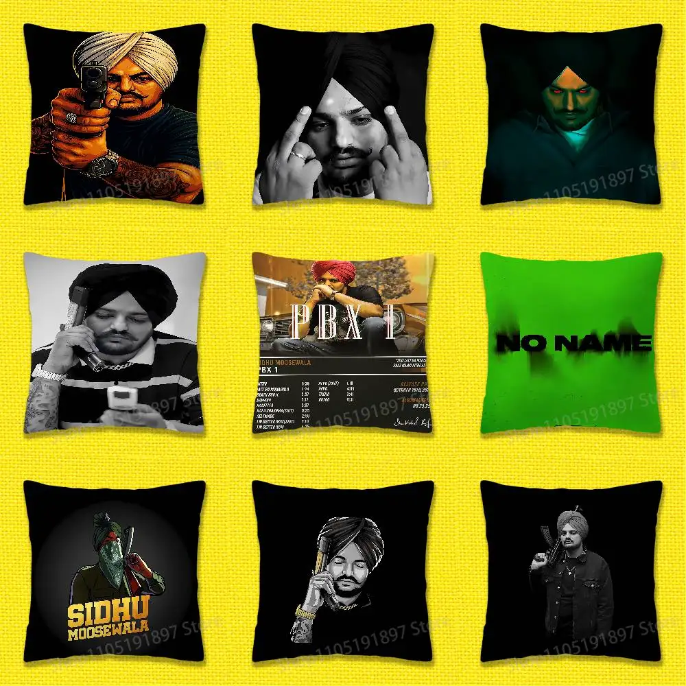 S-Sidhu Moose Wala No Name Throw Pillow Case For 45x45cm 40x40cm 55x55cm 50x50cm 30x30cm Square Car Pillowcase Shell