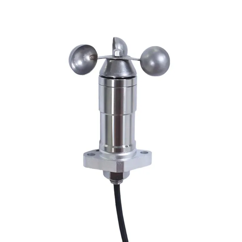 High-precision 3-cup stainless steel anemometer for outdoor weather and tower crane monitoring