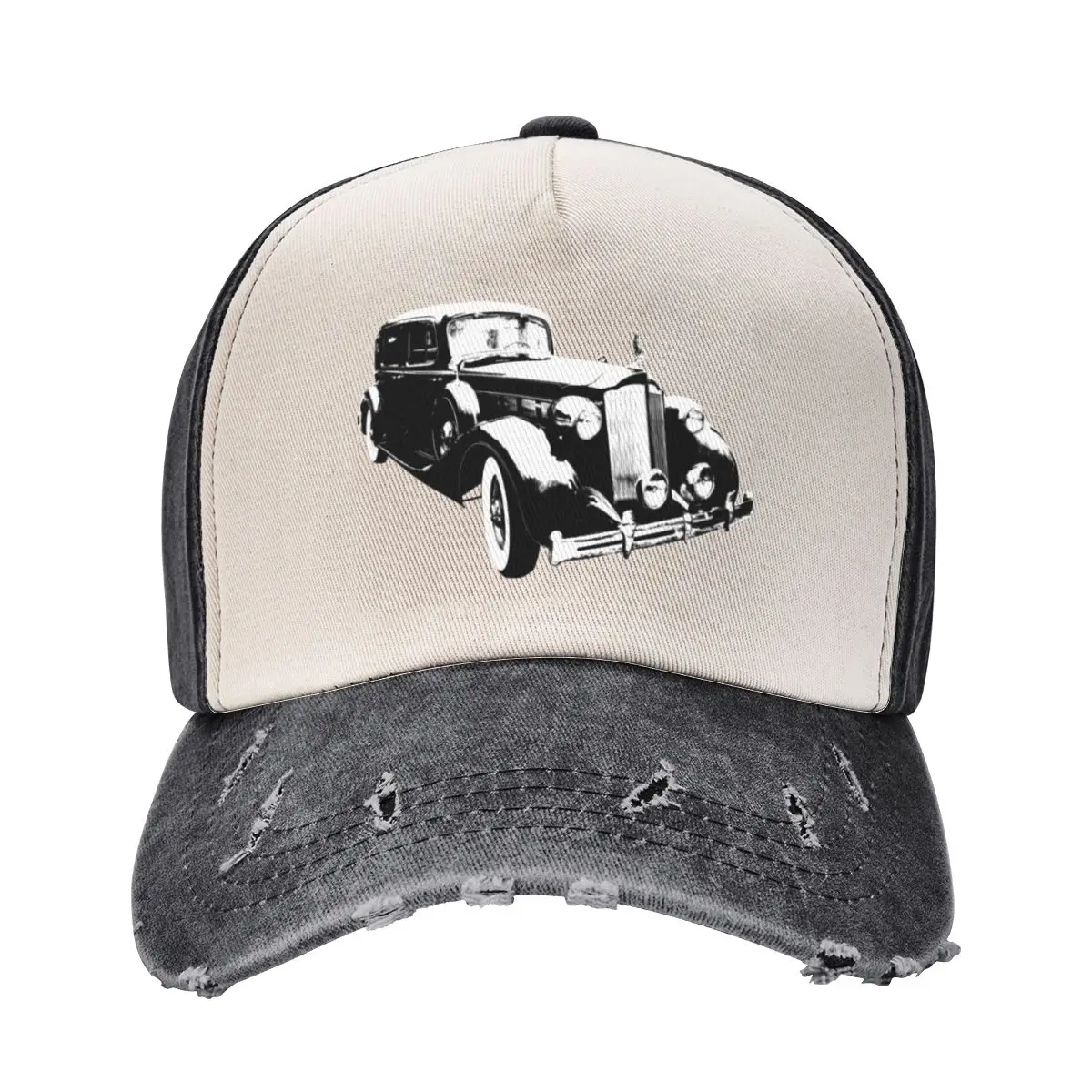 

Packard Eight 1930s American classic car block black/white Baseball Cap derby hat Hat Man For The Sun For Girls Men's