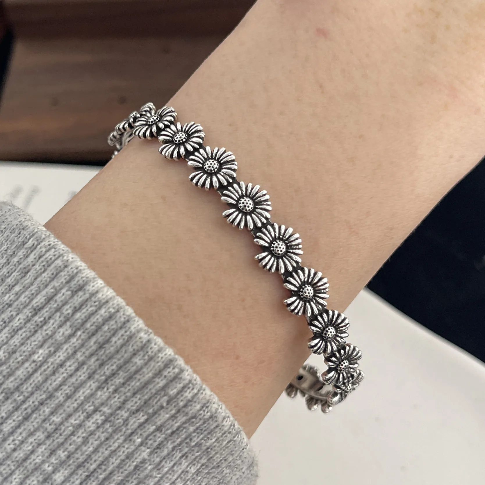 925 Sterling Silver Bracelets for Women Men String Accessories Trend Flower Shape Pendant Party Jewelry Gift