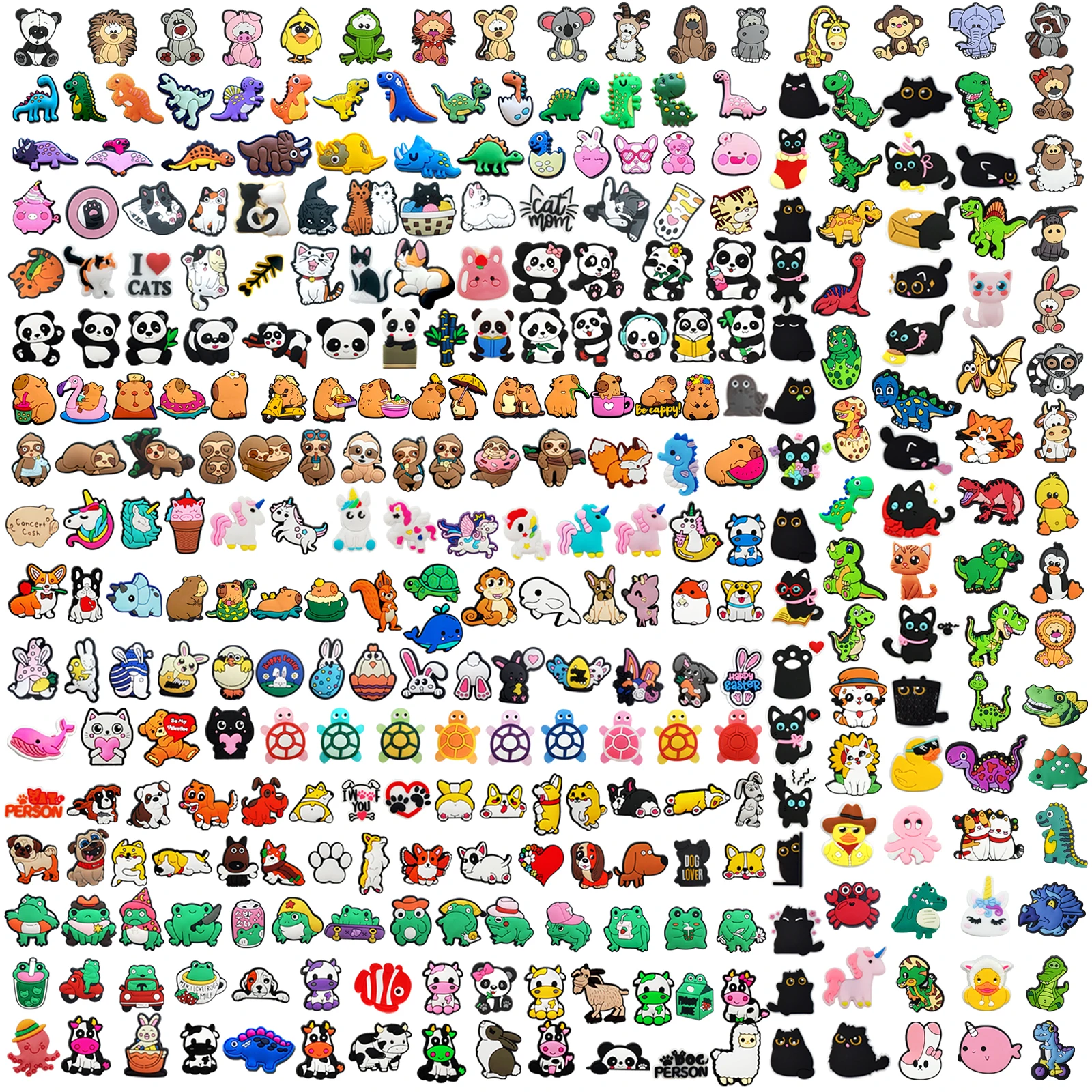 10-30 Peças Aleatórias de Pingentes de Animais para Sapatos, Chaveiros, Sandálias, Bolsas de Praia, Acessórios DIY para Decoração de Sapatos, Pins para Calçados