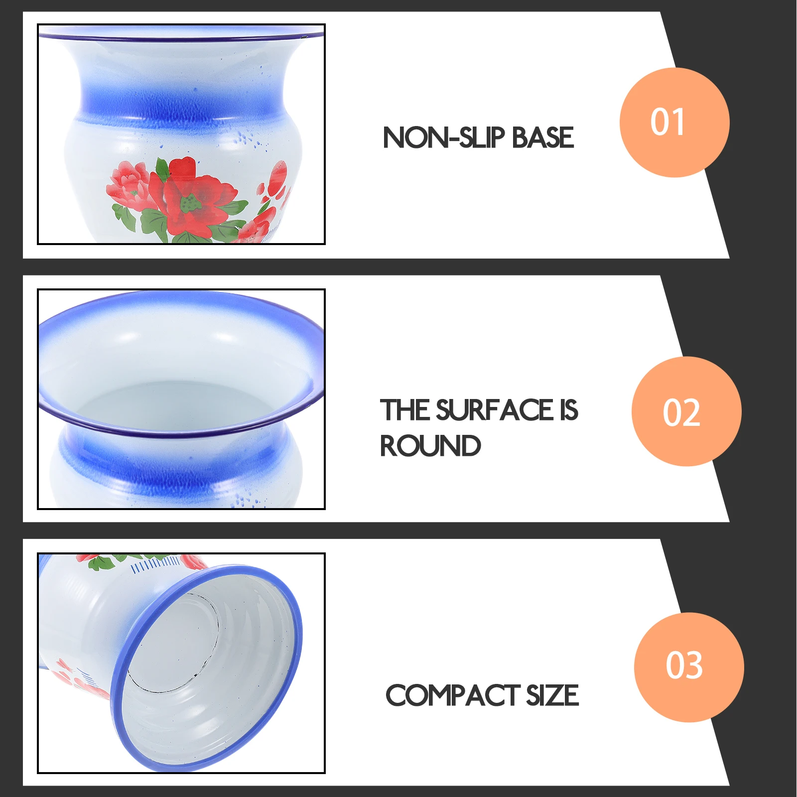 

1Set Retro Urinal Vintage Style Household Spittoon Durable Portable Bedside Storage Container Stable Non Slip Base