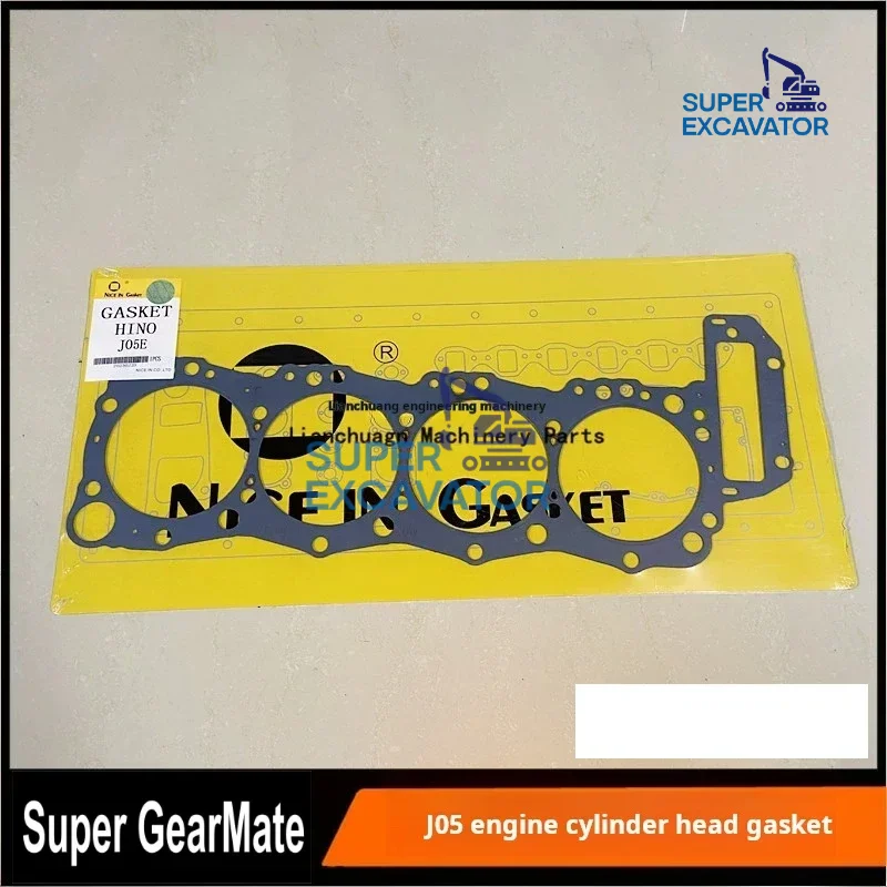 For Kobelco SK200 SK210 SK250 SK260-8Super8 Cylinder gasket J05E Engine cylinder mattress excavator Parts