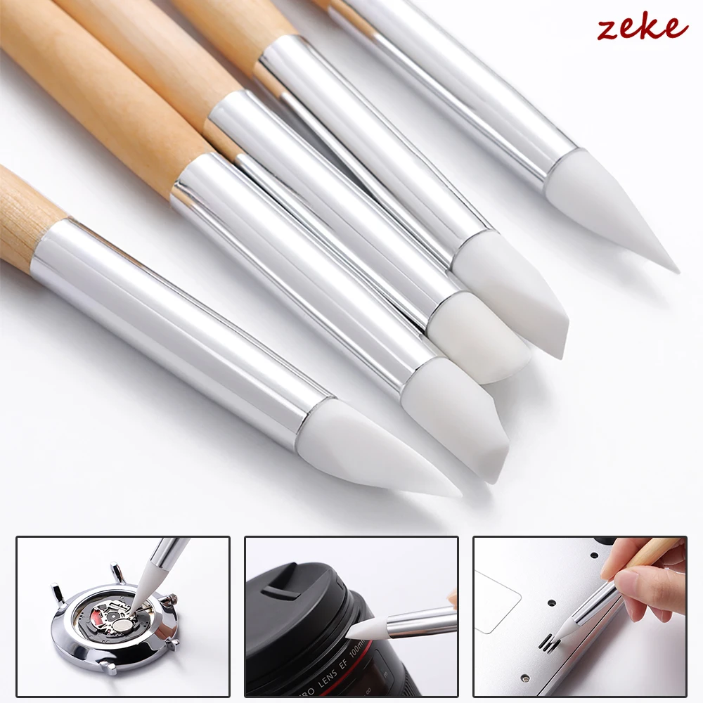 Watch Dial Cleaner Set of 5PCS Dirt Remover Tool Kit Rubber Tips for Cleaning Watch Hands Movement Silicone Watch Accessories