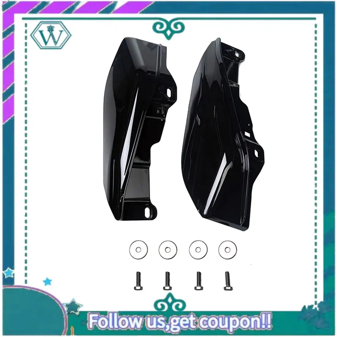 AA92-Motorcycle Gloss Black Mid-Frame Air Deflector Heat Shield For  Touring Electra Glide Street Road Glide 2009-2016