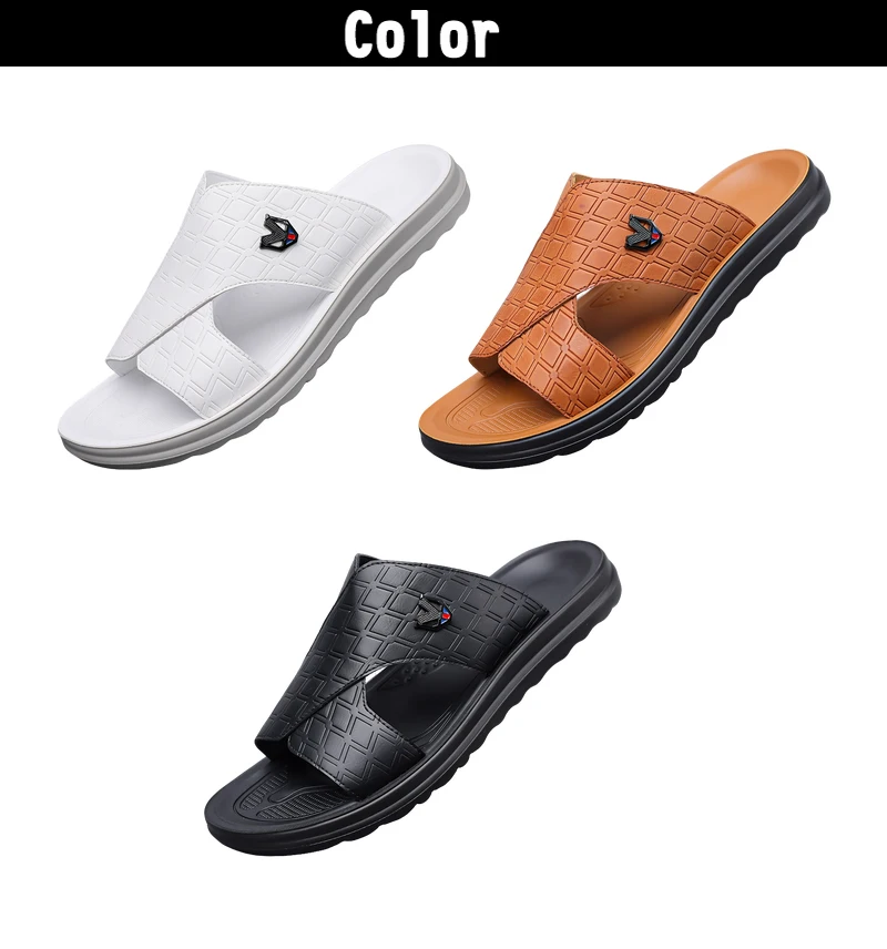 Herren Sommer Outdoor Slip-On Hausschuhe Rutschfeste Weiche Sohle Freizeitsandalen zum Fahren und für den Strand -9023 – Detail 2