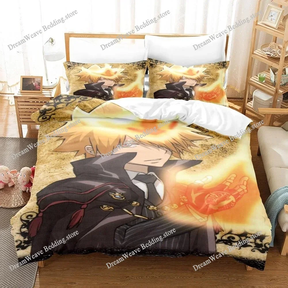 

New 3D Anime HITMAN REBORN Bedding Set Single Twin Full Queen King Size Bed Set Adult Kid Bedroom Duvet Cover Sets Home Textiles