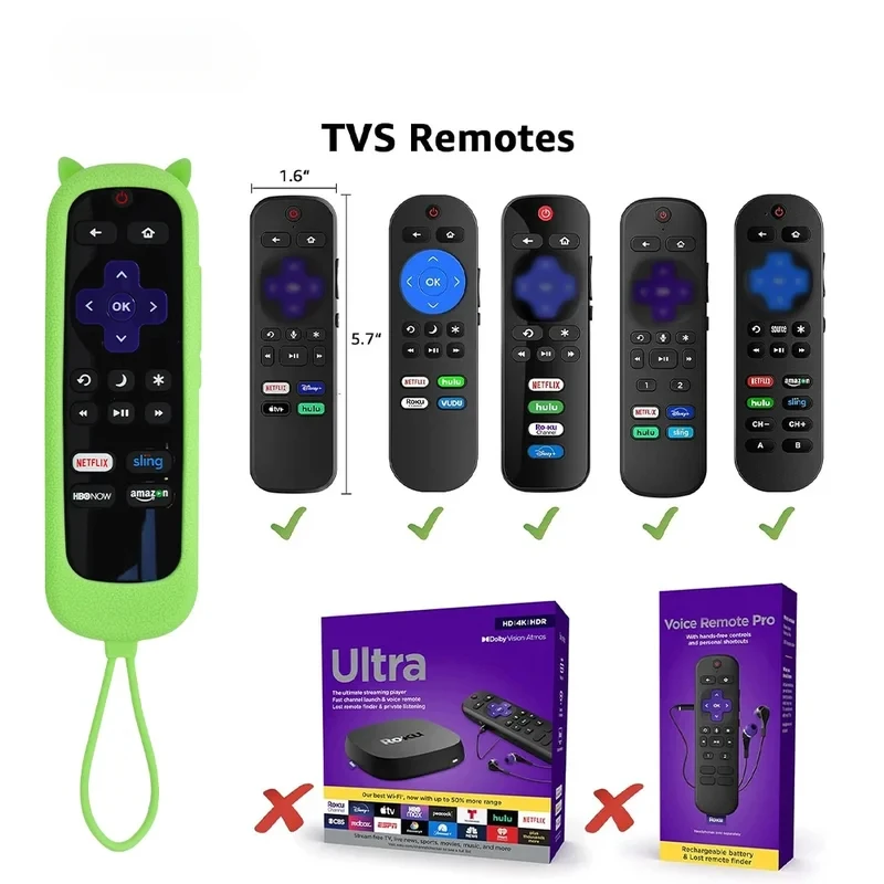 Remote Case for Roku Cover for TCL Roku TV Steaming Stick Silicone Protective Universal Replacement Sleeve Skin Glow n The Dark image 2