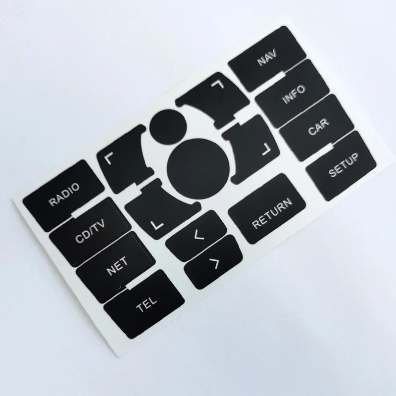 Car Interior CD Multimedia Radio Audio Button Repair Stickers Decals Kit For Audi A8 2004-2010 Car Stickers Accessories