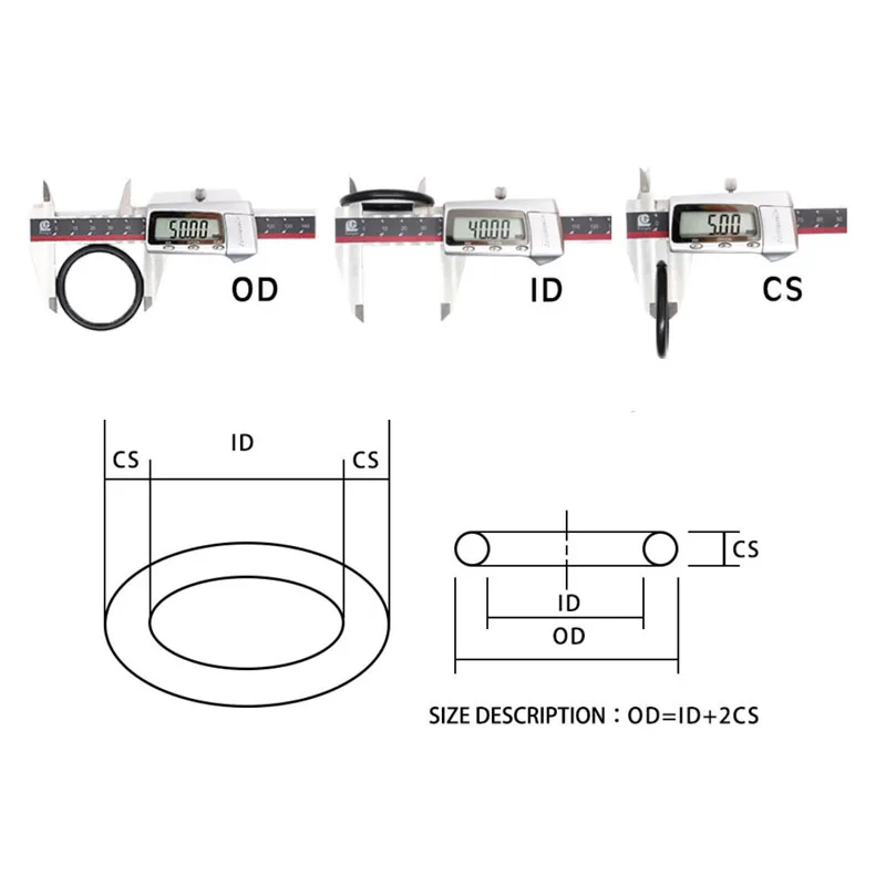 NBR O-ring Rubber Gaskets Seal Ring Nitrile Rubber High Pressure O-Rings NBR Faucet Sealing Valve O Rubber Rings CS 1/1.5/1.9mm