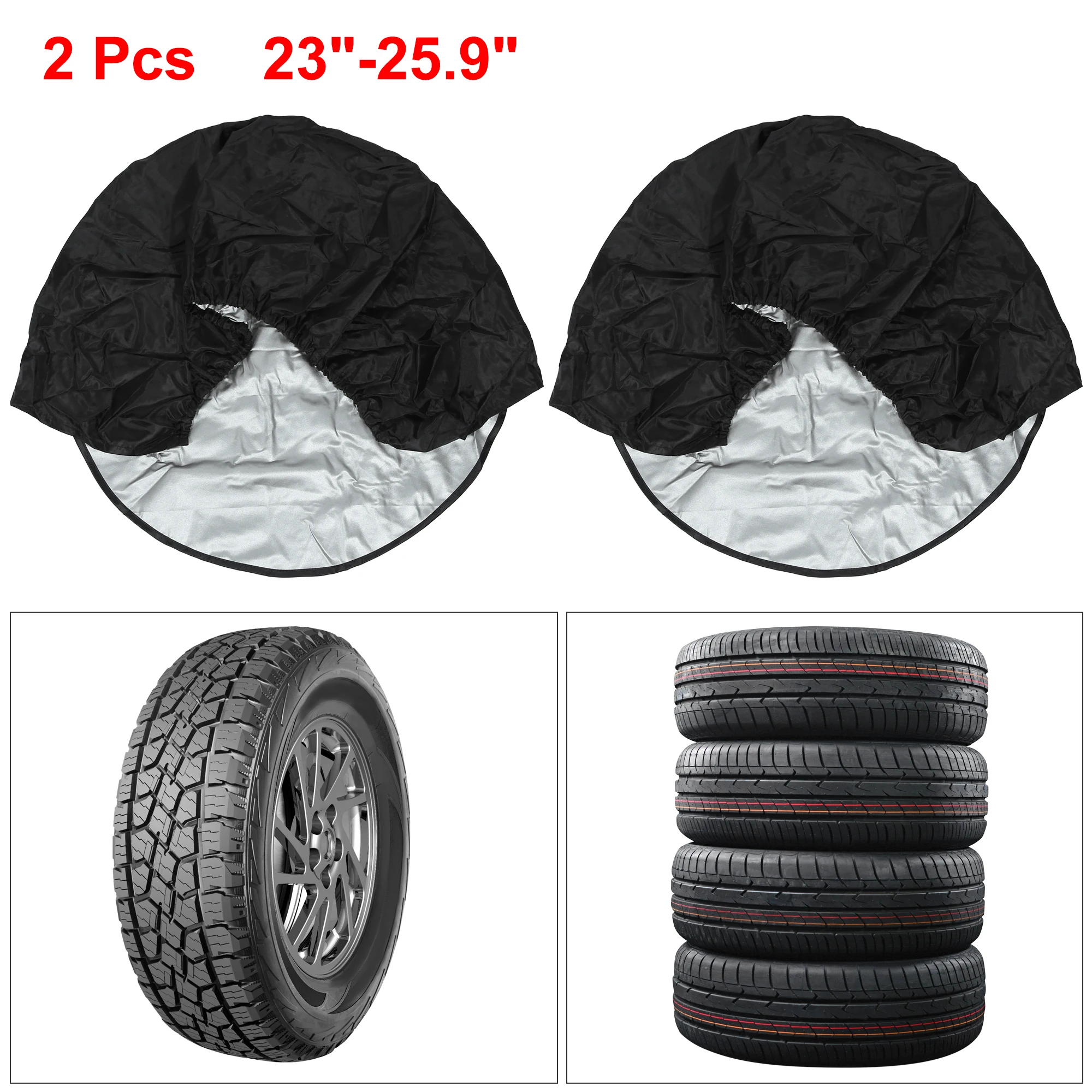 X Autohaux 2pcs Wheels Cover Tire Cover Heavy Duty Tire Wheel Case Storage Protector Accessory  Waterproof 23