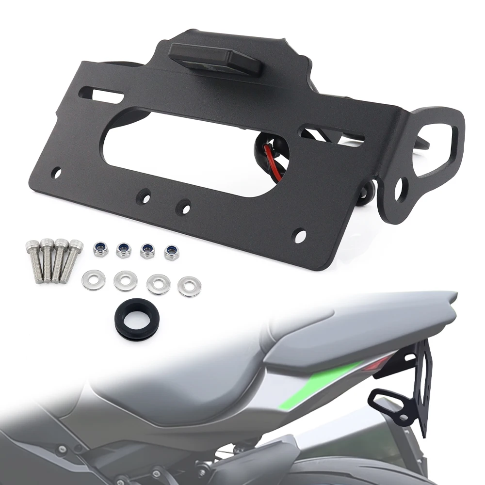 

NEW Motorcycle Accessories Rear Tail Tidy Fender Eliminator License Plate Holder with LED Light Mount Z1100 2026 For Kawasaki