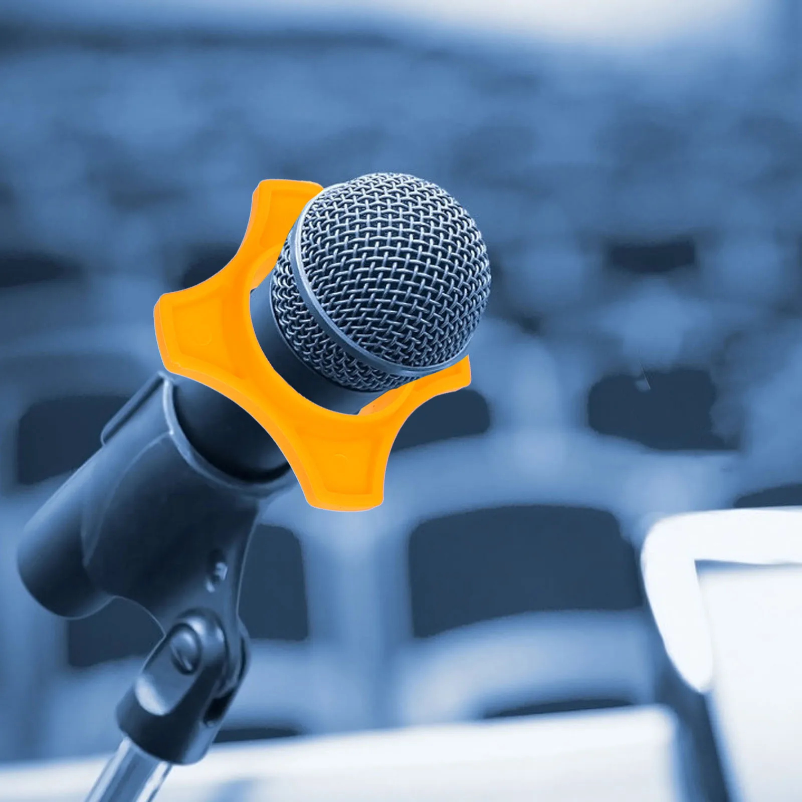 5Pcs Anti-Slip Microphone Ring Ktv Dance Ball Conference Room News Interviews Stage Performance Shockproof Silicone Protection