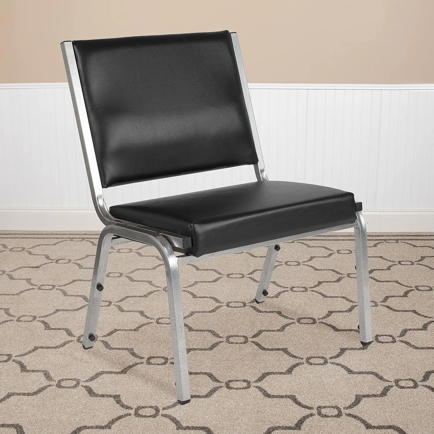 1000 lb. Rated Black Antimicrobial Vinyl Bariatric Medical Reception Chair