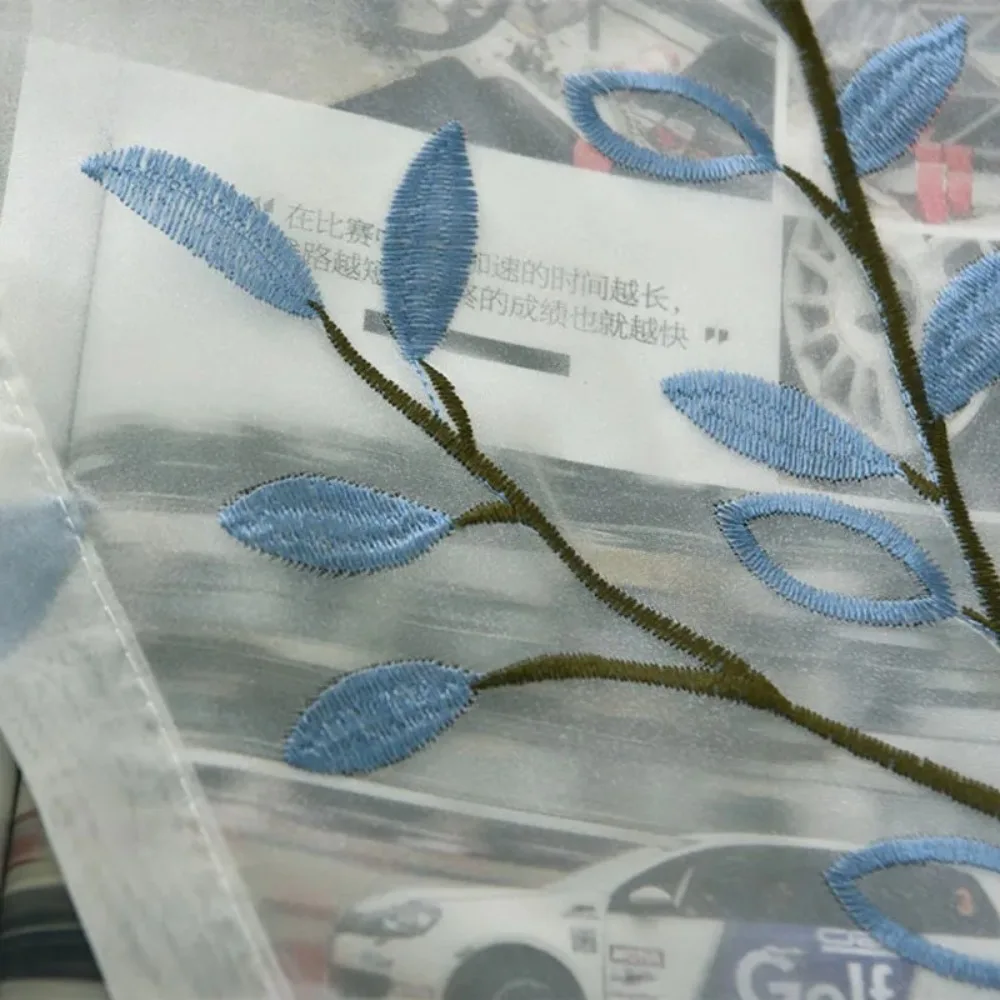 Blue Leaf embroidered Voile Tulle Curtains for Living Room Bedroom Sheer Window Screening Drapes Blinds Home Decor