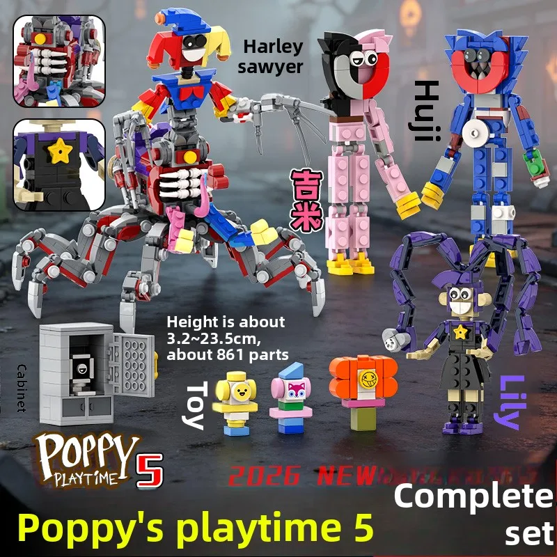 Full Set New Poppy Playtime Chapter 5 Poppy Harley Sawyer Huggy Assemble Building Blocks Set Collectible Toy Boys Birthday Gift