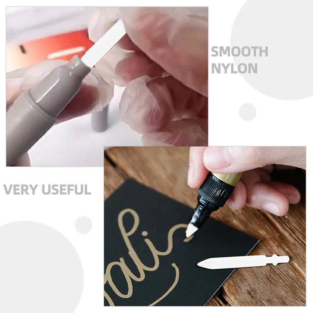 

100Pcs Nylon Pen Tips Replacement Acrylic Marker Nibs 0.7mm Smooth Writing for Oil Based Acrylic Paint Markers