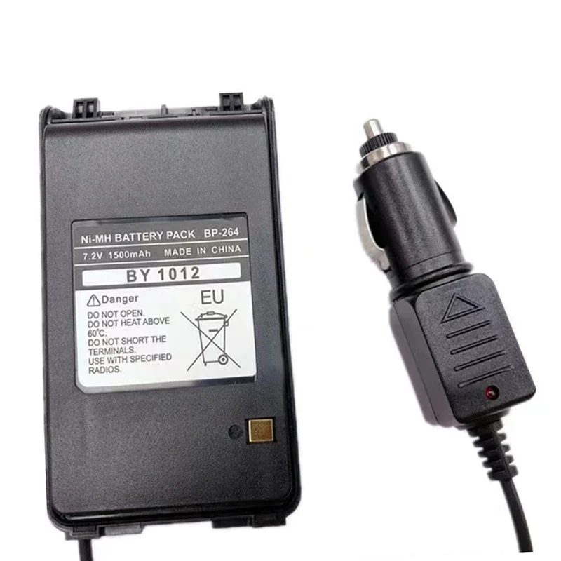 Adaptador do carregador do carro do eliminador da bateria, BP-264 para ICOM IC-V80, V80E, IC-F3001, F3002, IC-F4001, F4002, 4008, rádio T70E, Walkie Talkie
