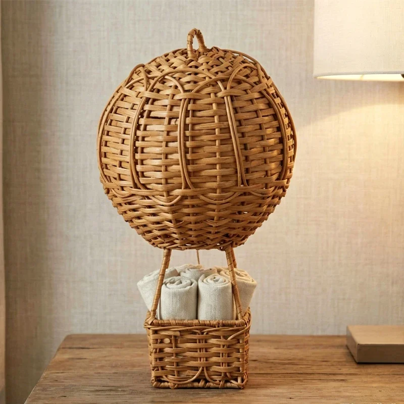 Nordic Wind  Photography Institutions Home Decoration Supplies Hand-woven Rattan Hot Air Balloon