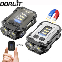 BORUiT EDC Keychain Flashlight Portable Torch USB C Rechargeable Work Light With Magnet Built-in Battery Camping Pocket Lantern