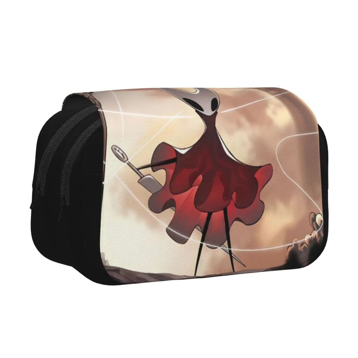 Double Clamshell Pen Case Hollow Knights Silksongs Pencilcases Pen for Student Bag Students School Zipper Stationery