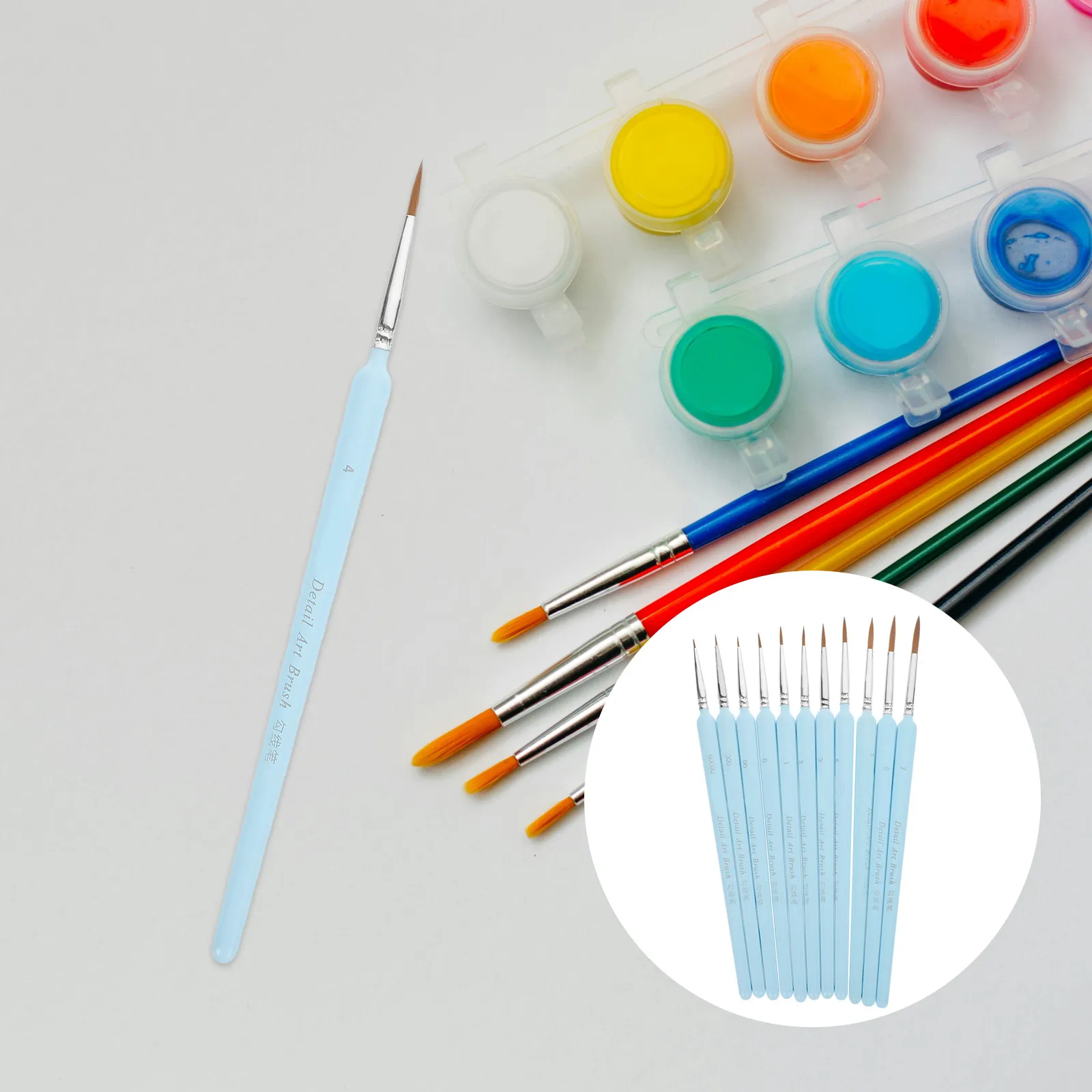 

11Pcs Fine Detail Painting Brush Set Professional Art Brushes for Acrylic Oil Watercolor Miniature Nail Face Gouache Painting