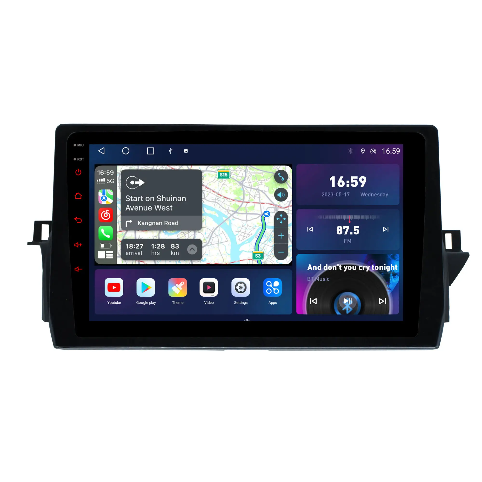 QLED 2K Android 8+256G CarPlay Car Radio For Toyota Camry VIII 8 XV70 2020 2021 2022 2023 4G SIM WiFi GPS Navigation Stereo DSP