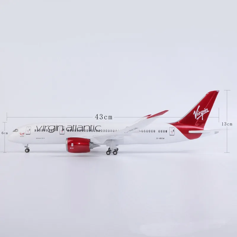 مقياس 1:150 دييكاست نموذج الخطوط الجوية الأطلسية العذراء بوينغ B747/B787 طائرة من الراتنج مع عرض مجموعة ألعاب الضوء والعجلات