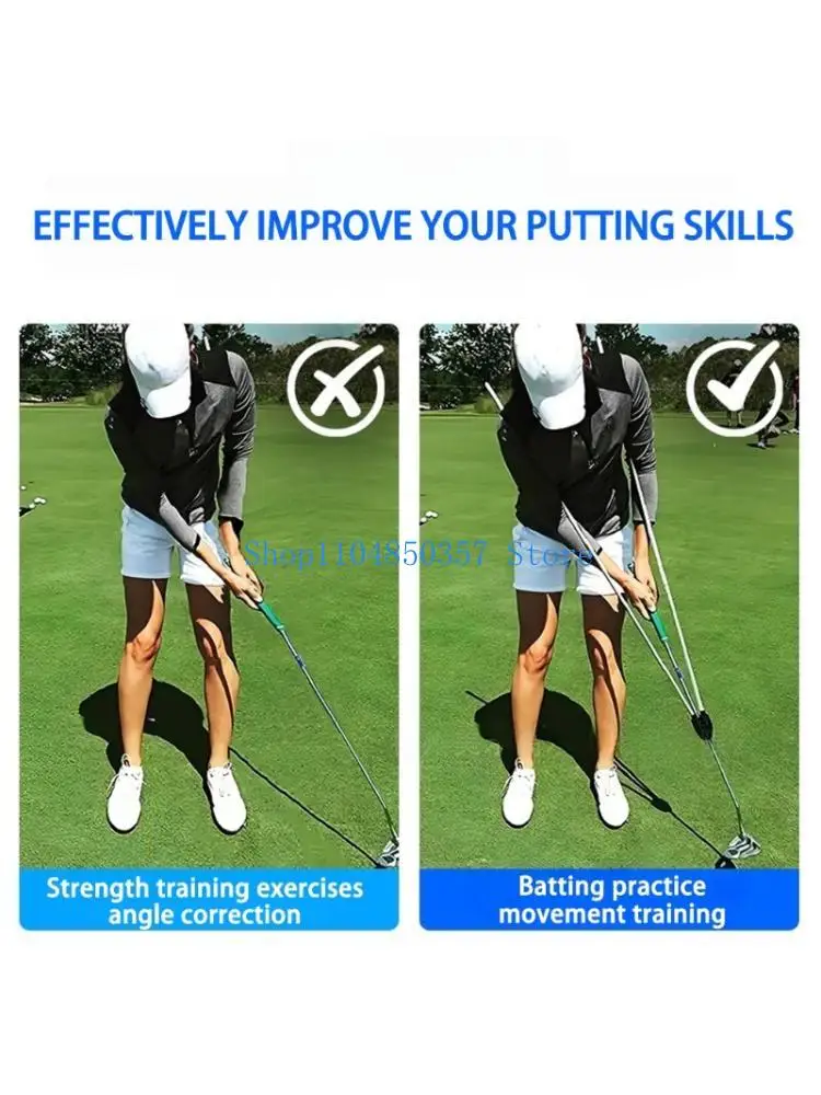 652F Adjustable Length Golf Puting Tool Golf Putter Trainer Armpits Postures Fixing Rod Putting Postures Corrector Enduring