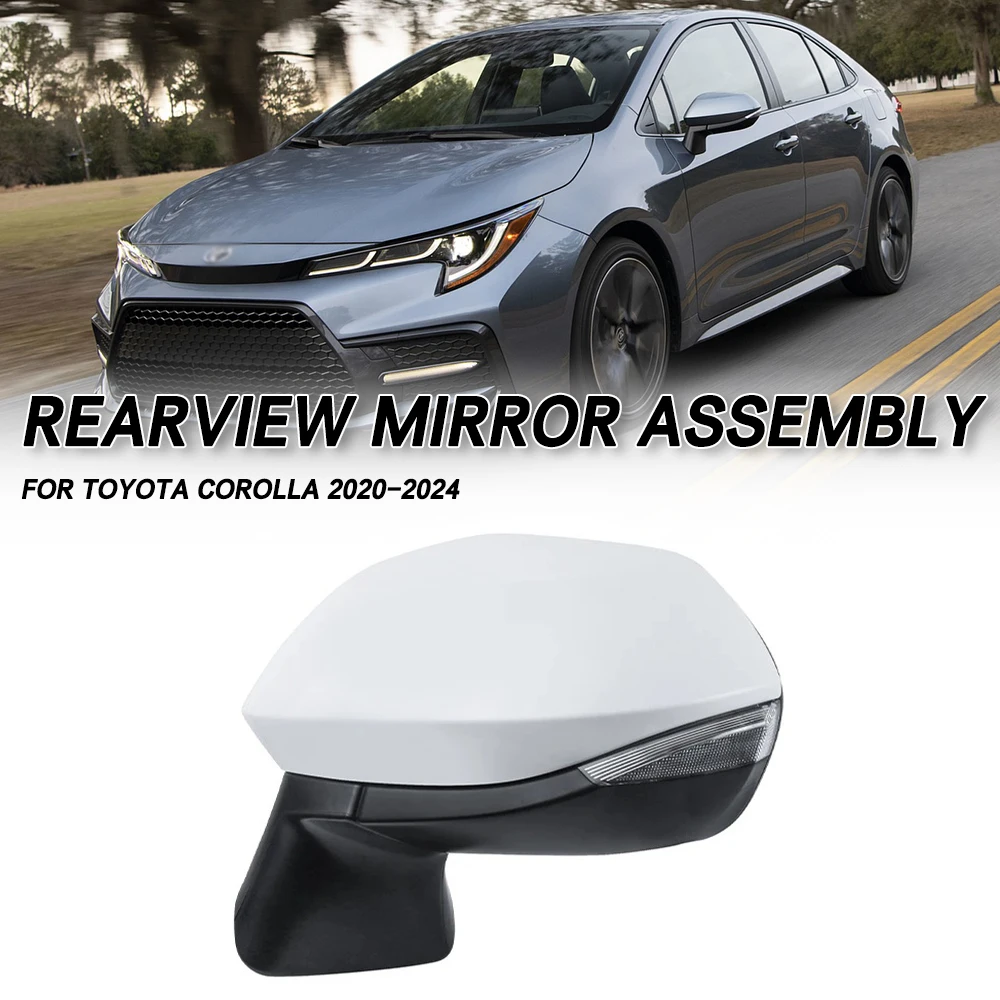 

Car Rearview Mirror Assembly 6Pins Electric Folding Side Mirror Reflector Led Turn Signal Lights For Toyota Corolla 2020-2024