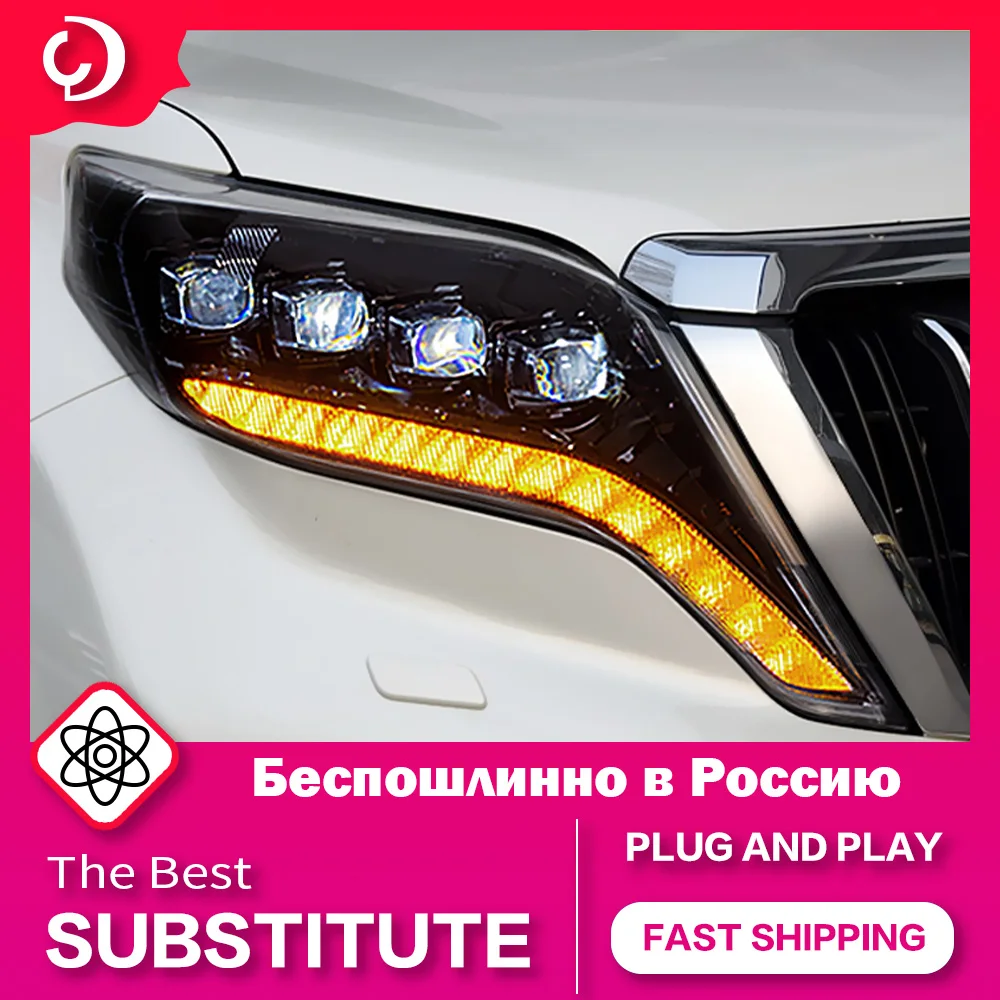 

AKD Car Styling Headlights for Toyota Prado 2014-2017 LED Headlight DRL Turn Signal Light Led Projector Auto Accessories