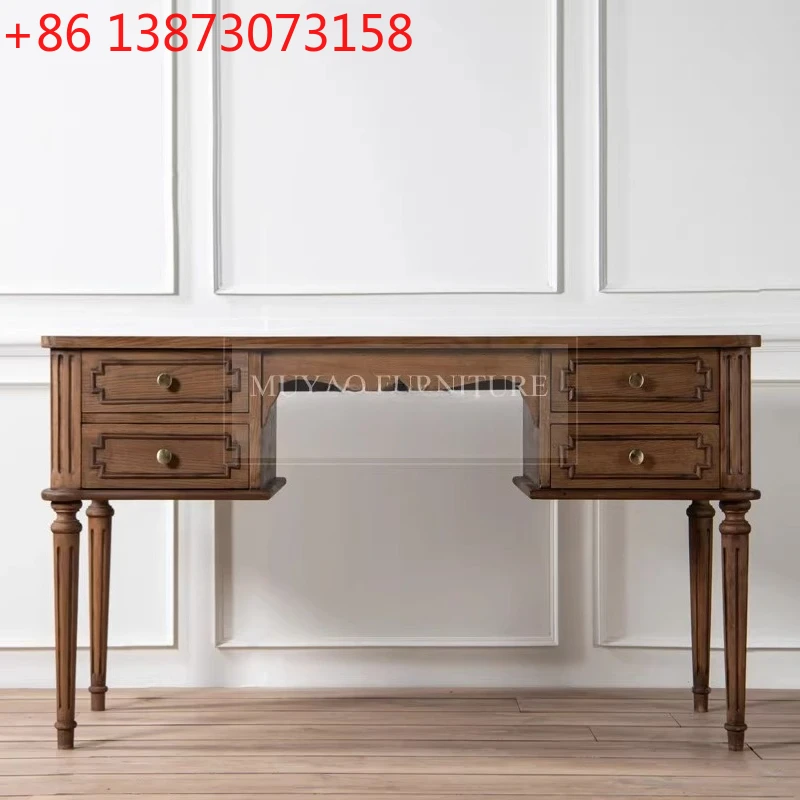 French retro writing table simple modern home black desk