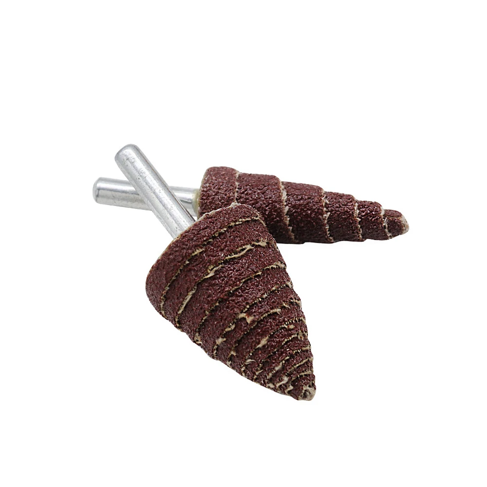 Cabezal de molienda 4 en 1, vástago de 6MM, cabezal de molienda de cono cónico, ruedas de aleta de papel de lija de 15/20/25/30mm, accesorios de herramientas de pulido