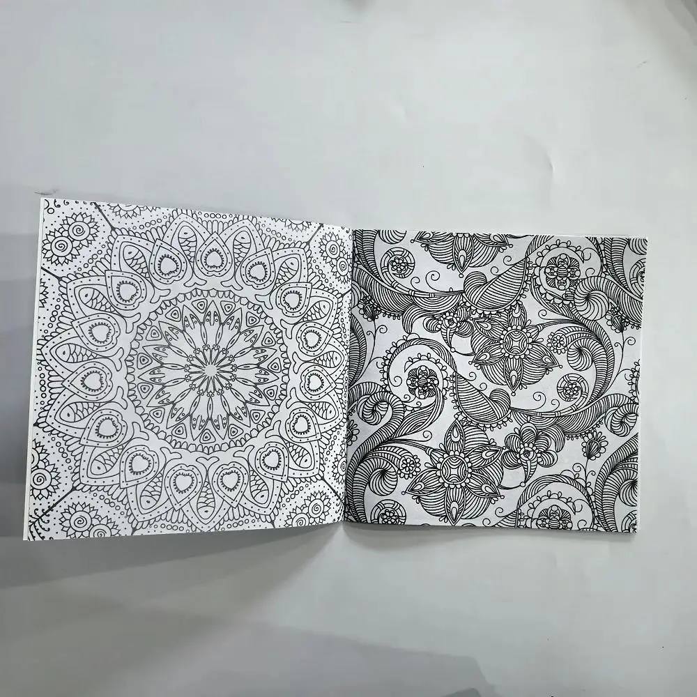 1PCS 24-Page Mandala & Flower Coloring Book for Adults And Children Graffiti Drawing Relaxation Creative Fun