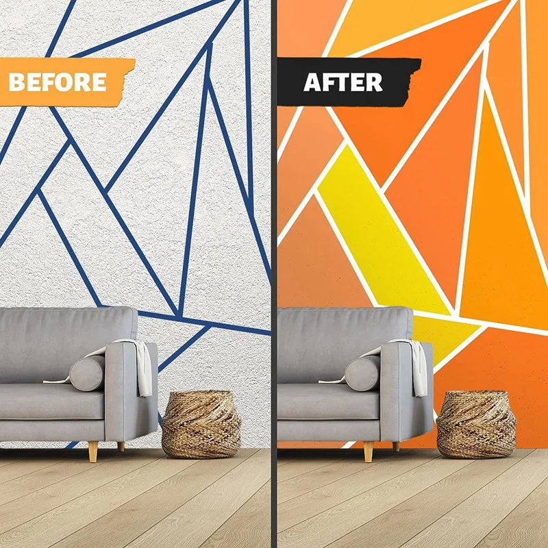 Blue Painters Tape Blue Tape For Painting Automotive Walls Packing Removable Free Residue, 4 Rolls