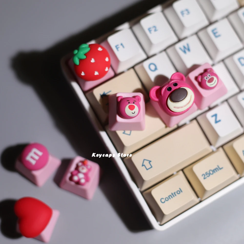 Teclado mecánico de dibujos animados de anime, PBT, chica hermosa, rosa, perfil OEM, personalizado, PBT