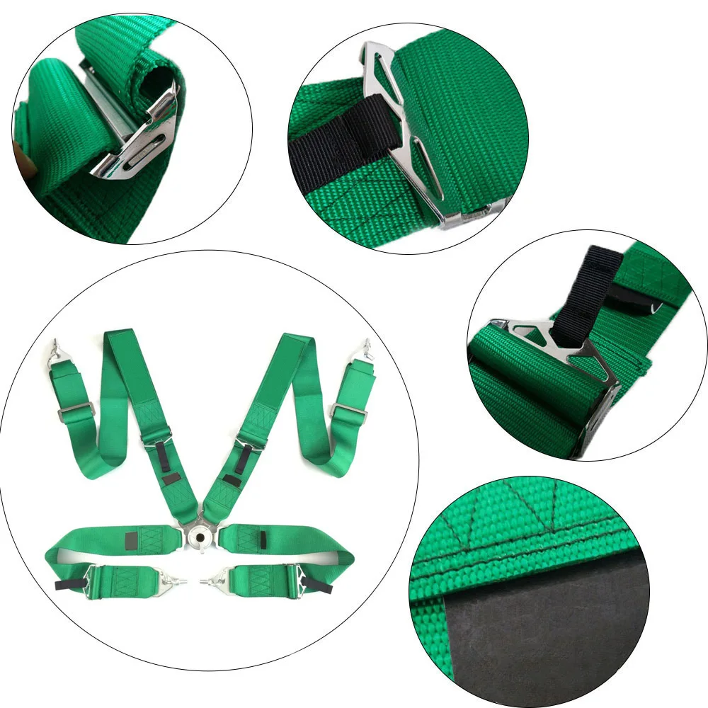 4 Point Safety Harness Modified Car Seat universal Racing Snap-On Seat Belt Harness Safe Shoulder Strap Adjustable