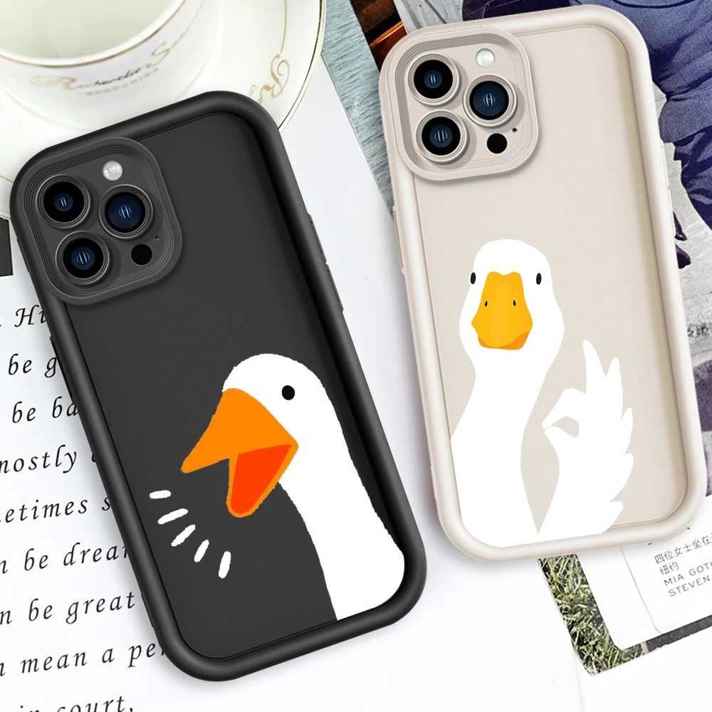 

Duck Cute Anime Eye Ladder For Apple iPhone 16 15 14 13 12 11 Pro Max Plus Phone Case TPU Phone Case