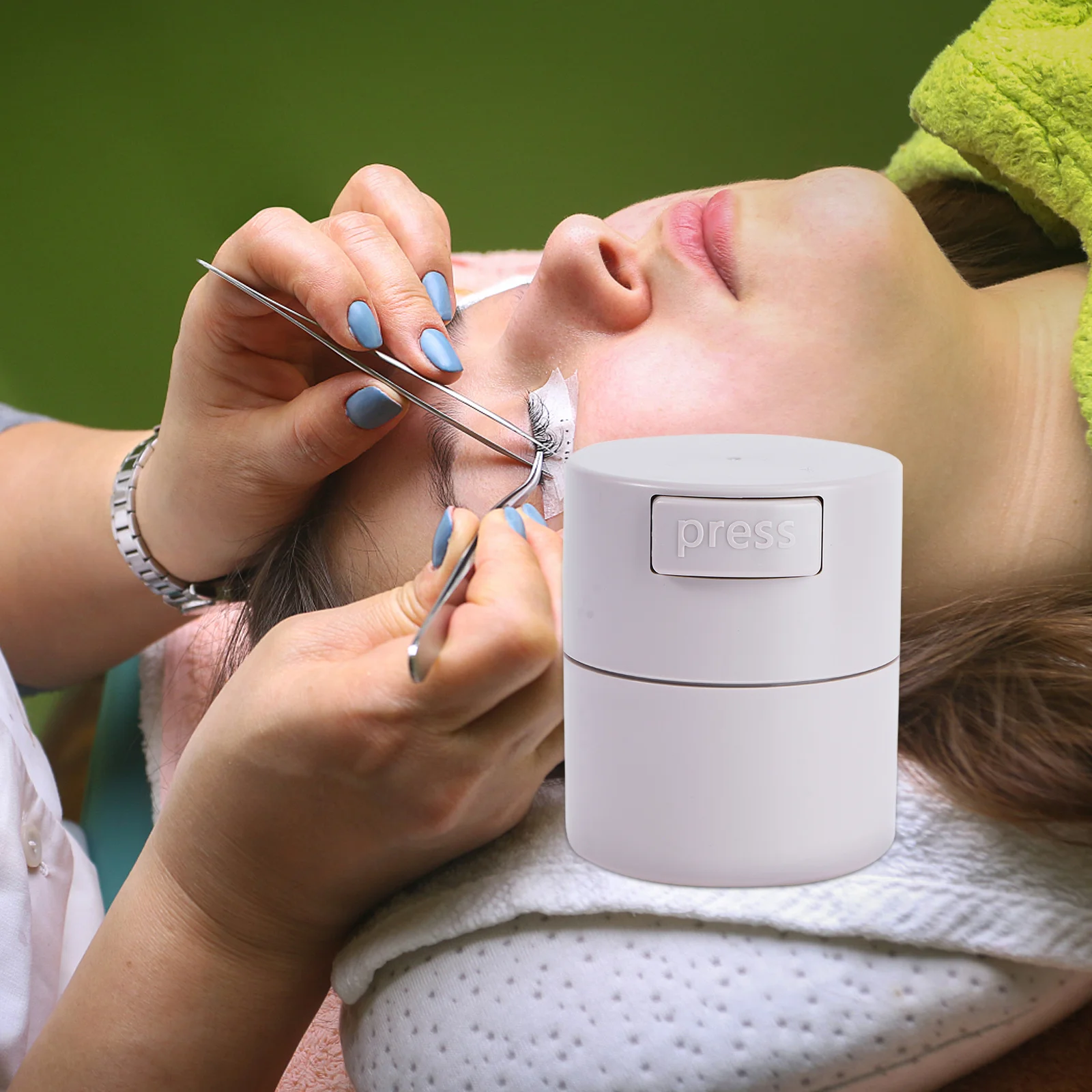 1 قطعة جرة تخزين غراء الرموش دائم سعة كبيرة الصحافة مختومة صندوق تخزين يحافظ على رمش تمديد الغراء الطازجة المحمولة