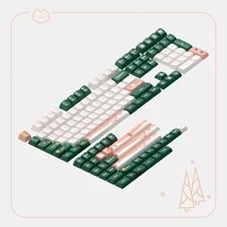 NuPhy Meow Xmas KDA Profile Dye-sub PBT Keycaps Christmas Meow 143 Key Full Set Suitable for Halo Series