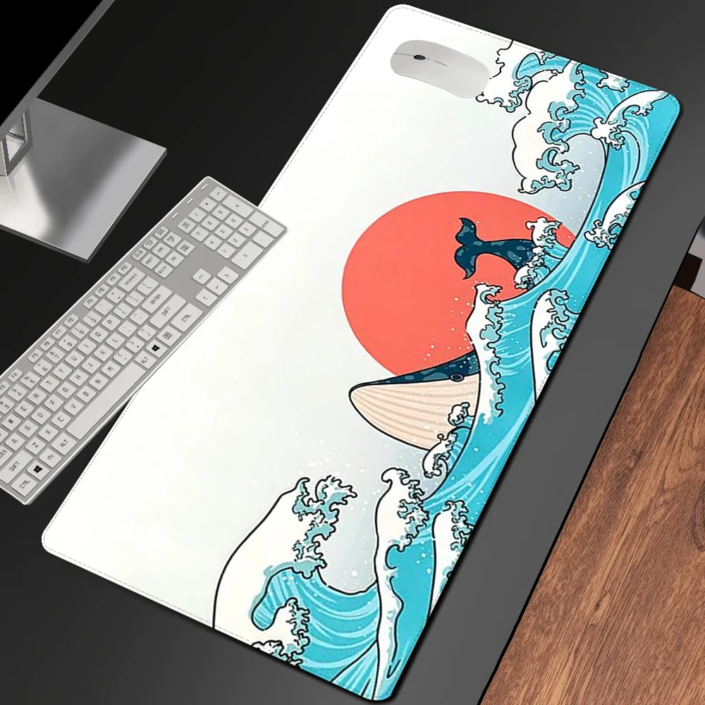 Kawaii Shark Mouse Pad Xxl Extra-Large in Size Pc Gaming Cute Mousepad Anime Inspired Cutecore Art Non-Slip Rubber Base Deskmat