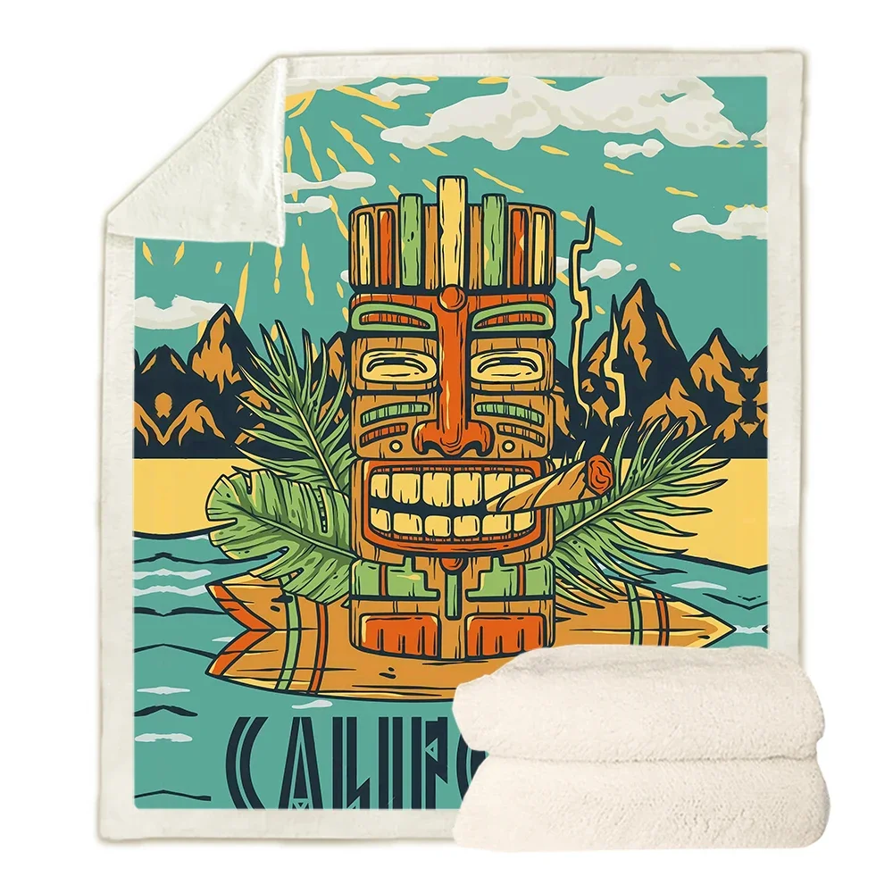 

CLOOCL модное одеяло Hawaii Tribe маска 3D печатные пледы для кровати двухслойные одеяла для сна портативные дропшиппинг для путешествий